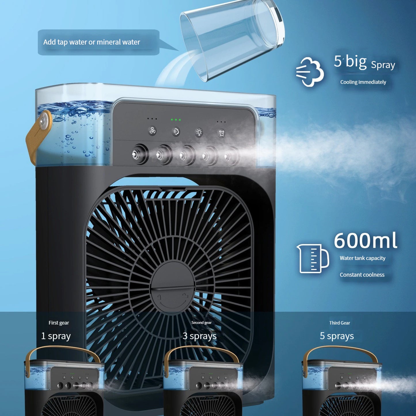 "ChillMate: Portable 3-Speed Air Cooler & Humidifier"